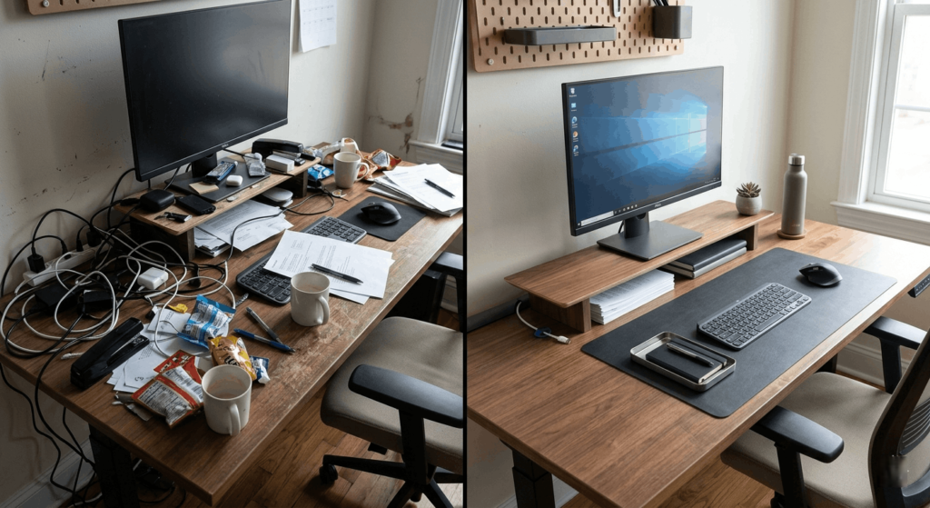 How to Organize a Messy Desk Fast