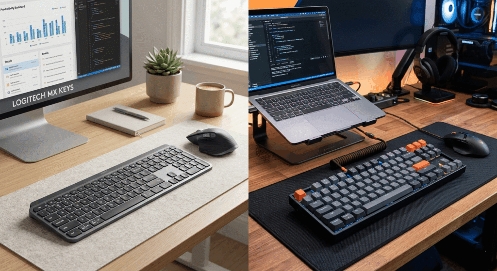 Logitech MX Keys vs Keychron K8